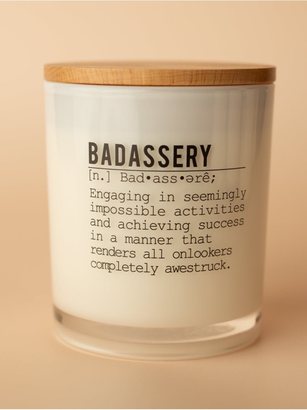 BADASSERY DEFINTION CANDLE